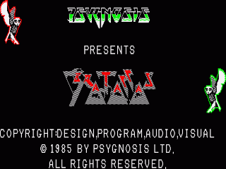 Brataccas title screen for Amiga